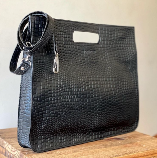 Je Couture Amanda - Black Leather Bag