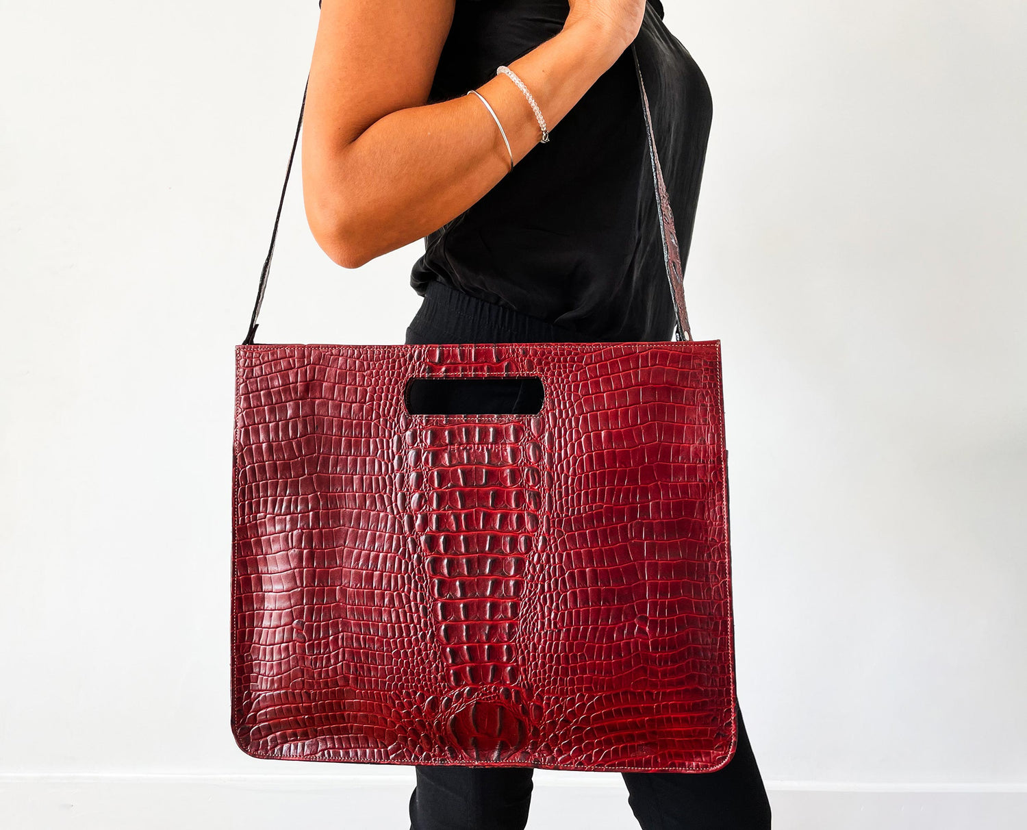 Je Couture Amanda - Burgundy Leather Bag | Fashion